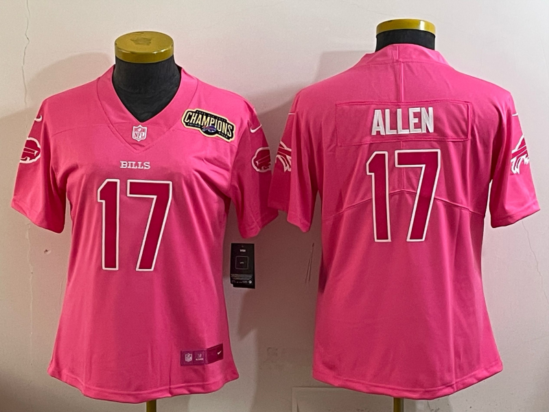 Youth Buffalo Bills 17 Allen pink Nike 2025 Limited MLB Jersey 005